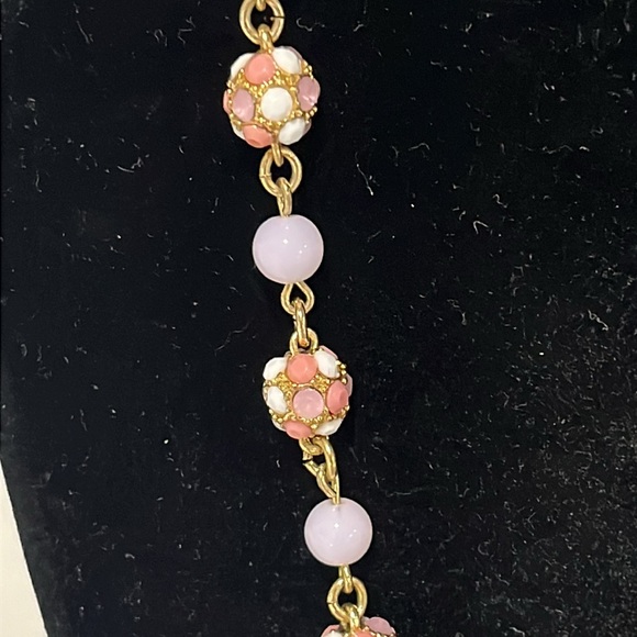 Talbots Adorable Gold and Pink Adjustable Necklace - Picture 2 of 8